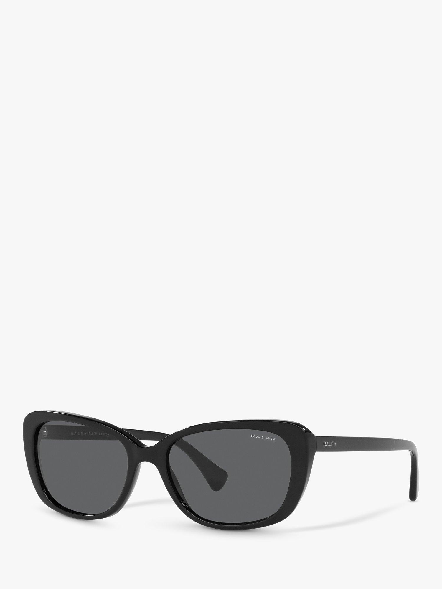 Ralph RA5283 Women's Pillow Shape Sunglasses, Shiny Black