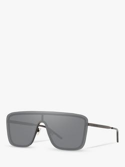 Yves Saint Laurent SL 364 Unisex Rectangular Sunglasses, Matte Black/Grey