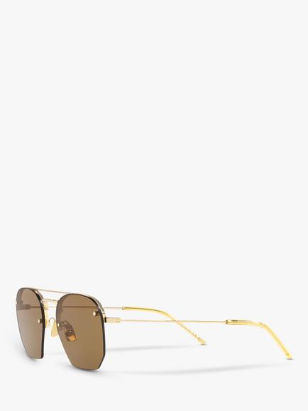 Yves Saint Laurent SL 422 Men's Round Sunglasses - view 2, Gold/Brown