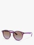 Ray-Ban Junior RJ9064S Round Sunglasses, Purple/Multi Gradient