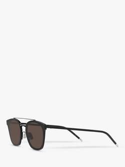 Yves Saint Laurent SL 28 Unisex Metal Rectangular Sunglasses, Matte Black/Grey - view 2, Matte Black/Grey