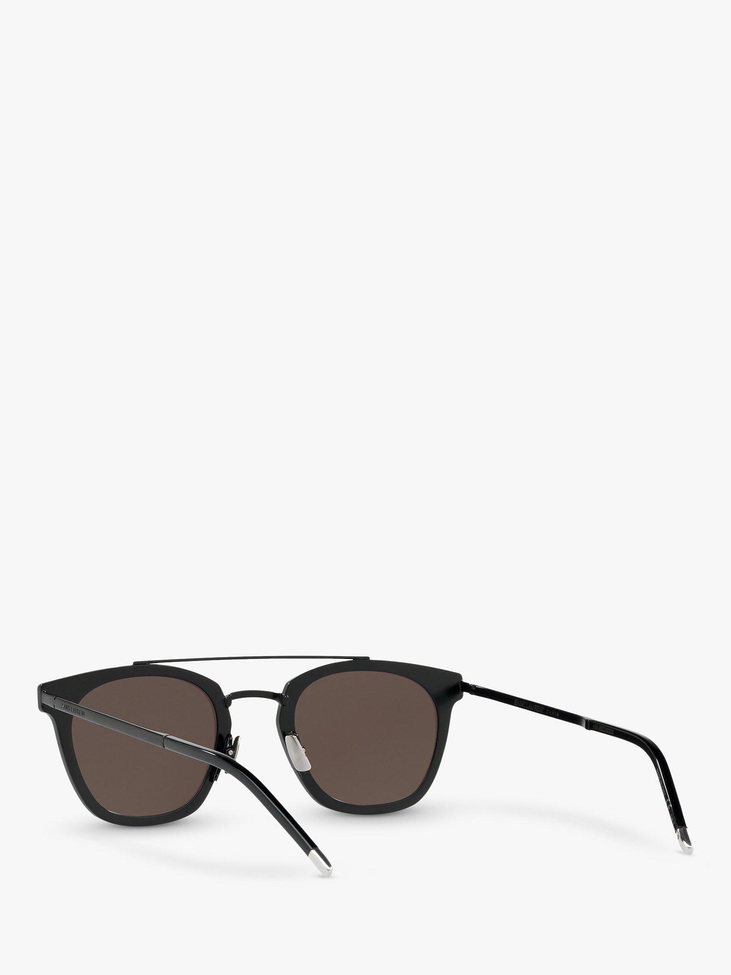 Product image 6 of 11, which shows Yves Saint Laurent SL 28 Unisex Metal Rectangular Sunglasses, Matte Black/Grey
