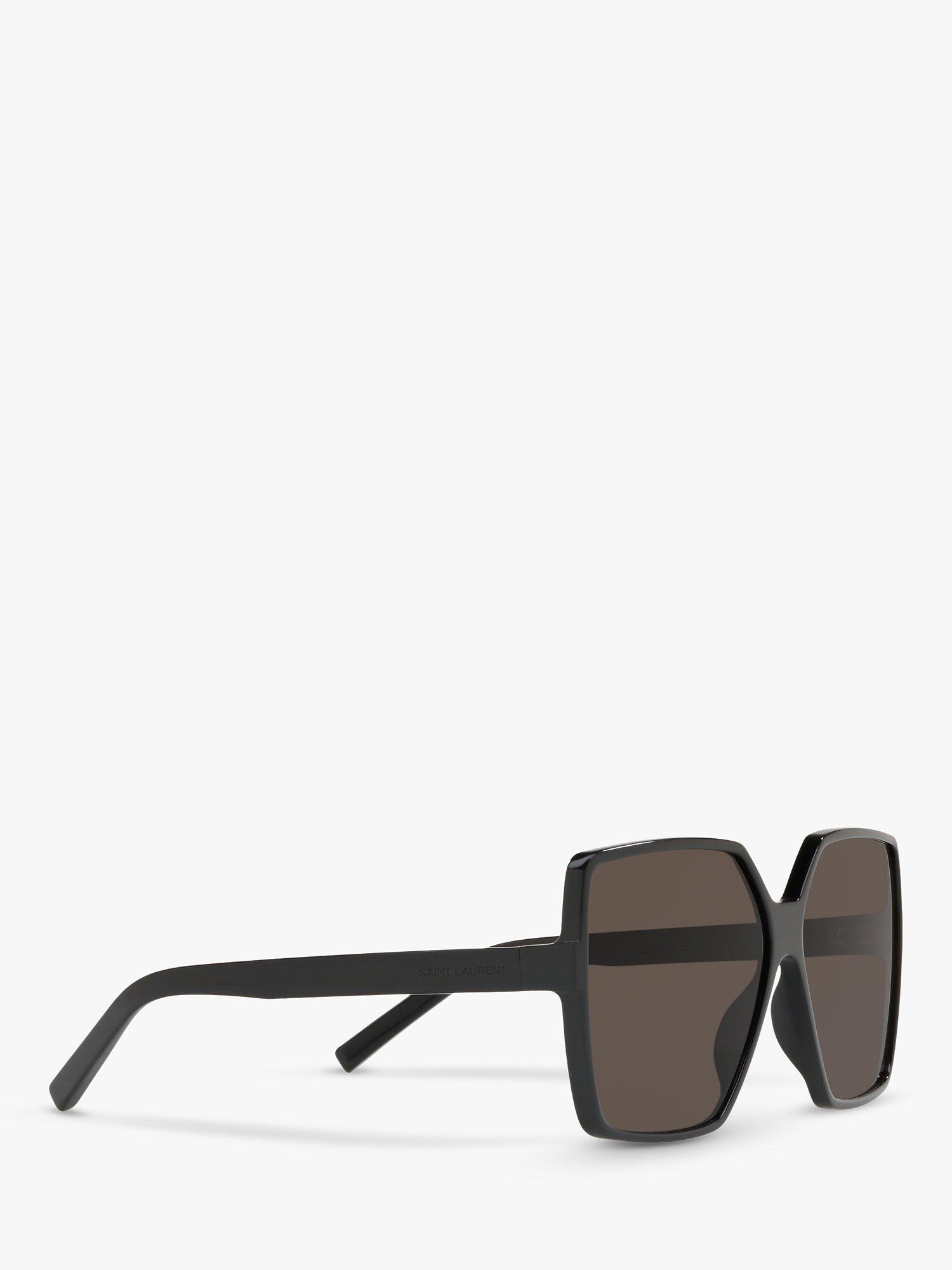 Product image 11 of 11, which shows Yves Saint Laurent SL 232 Women's Betty Square Sunglasses, Shiny Black/Grey