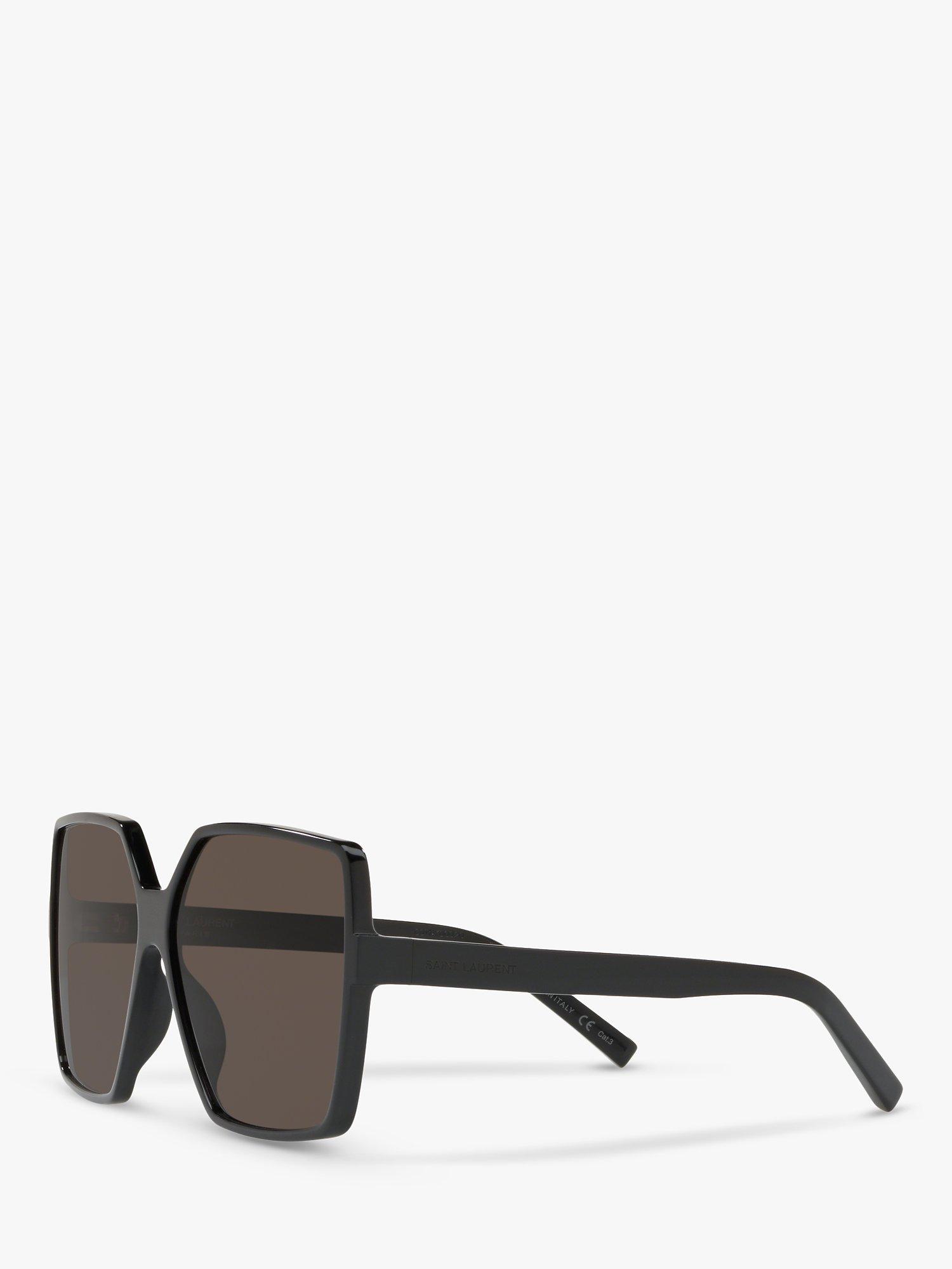 Product image 2 of 11, which shows Yves Saint Laurent SL 232 Women's Betty Square Sunglasses, Shiny Black/Grey