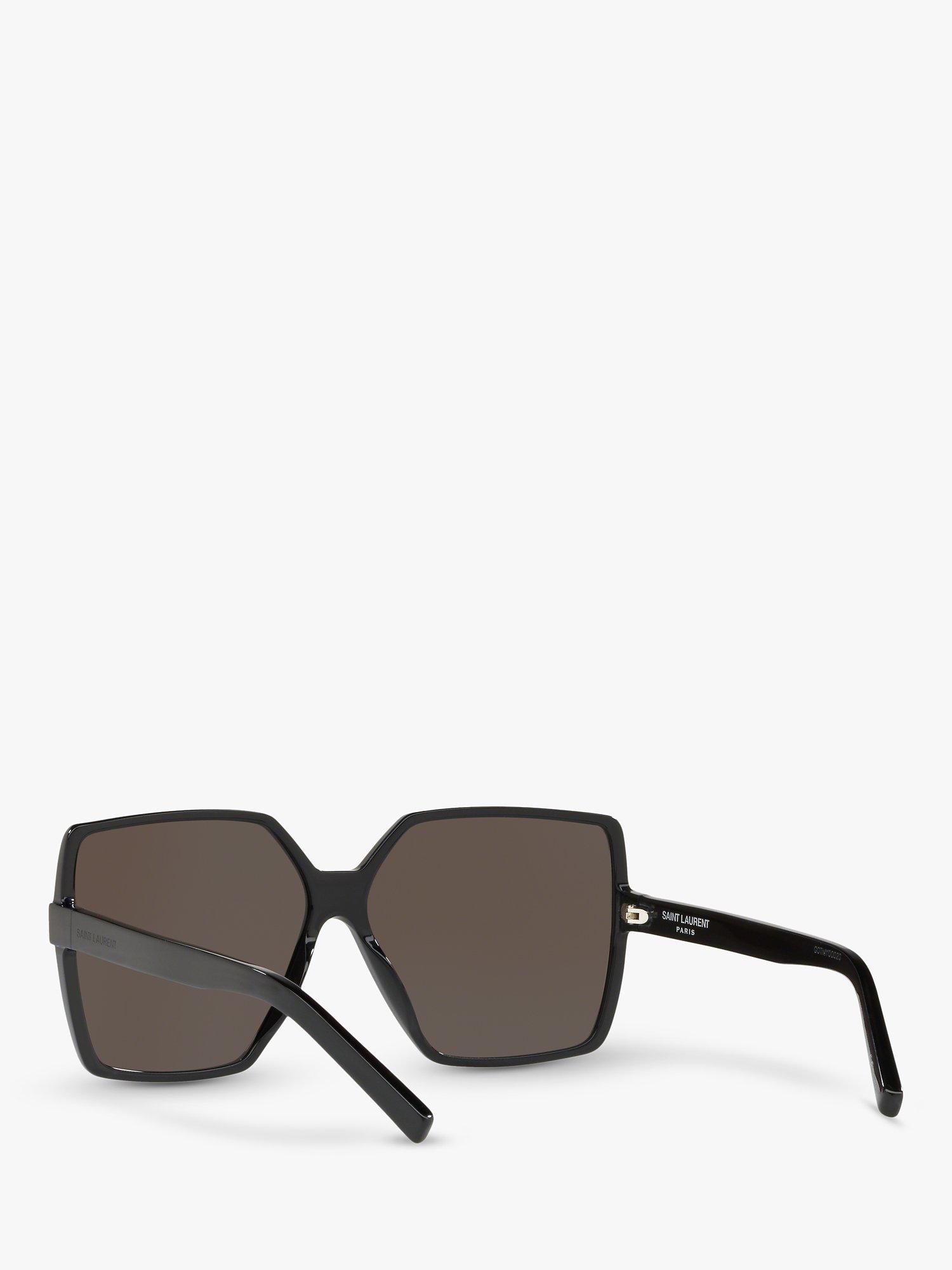 Product image 6 of 11, which shows Yves Saint Laurent SL 232 Women's Betty Square Sunglasses, Shiny Black/Grey