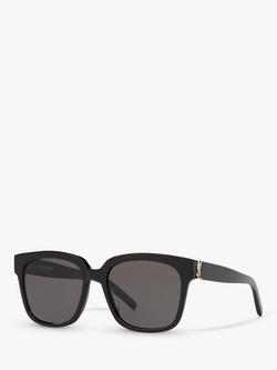 Yves Saint Laurent SL M40 Women's Square Sunglasses, Black/Grey, Black/Grey