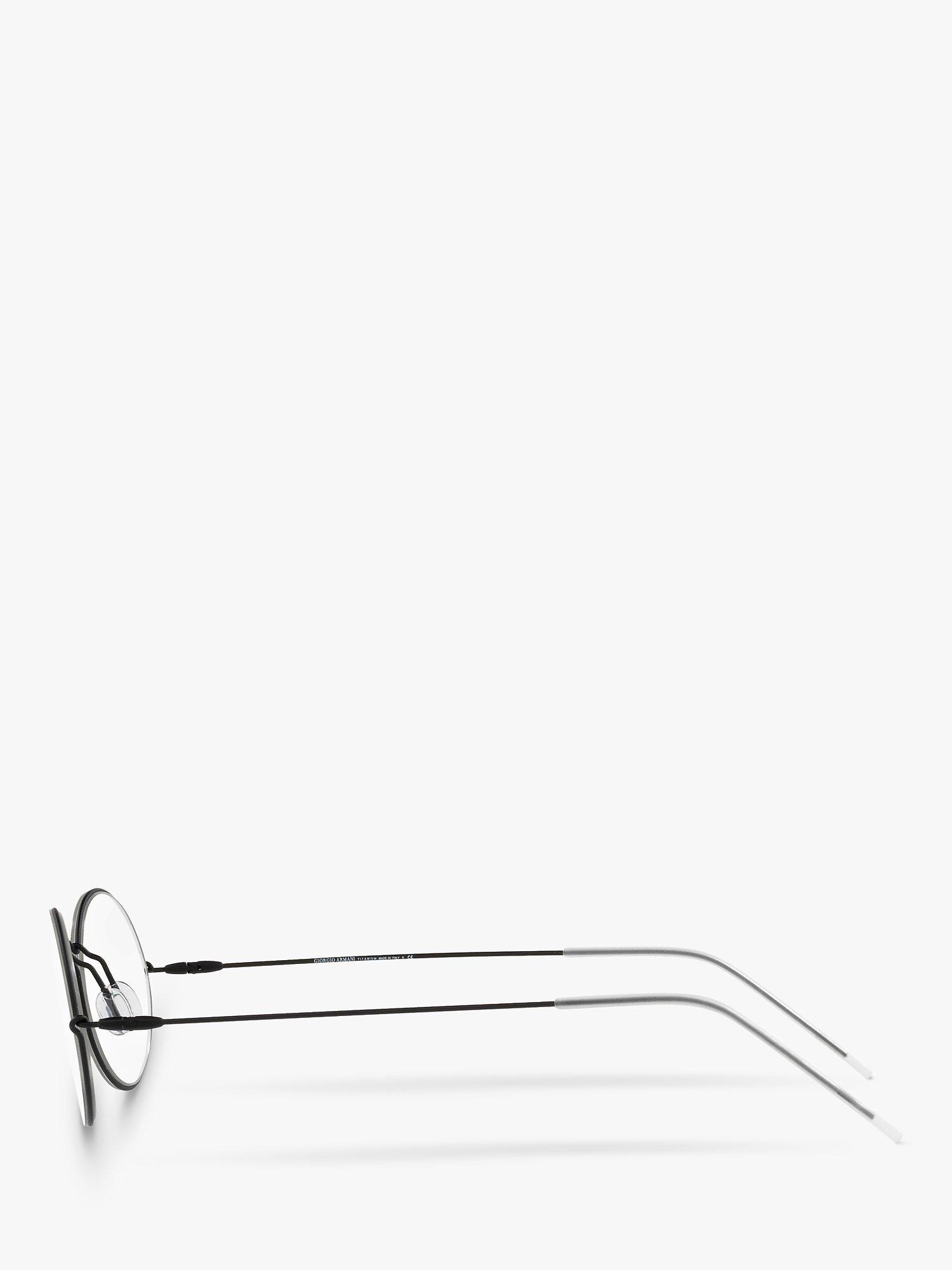 Product image 4 of 11, which shows Giorgio Armani AR6115T Men's Oval Sunglasses, Black/Clear