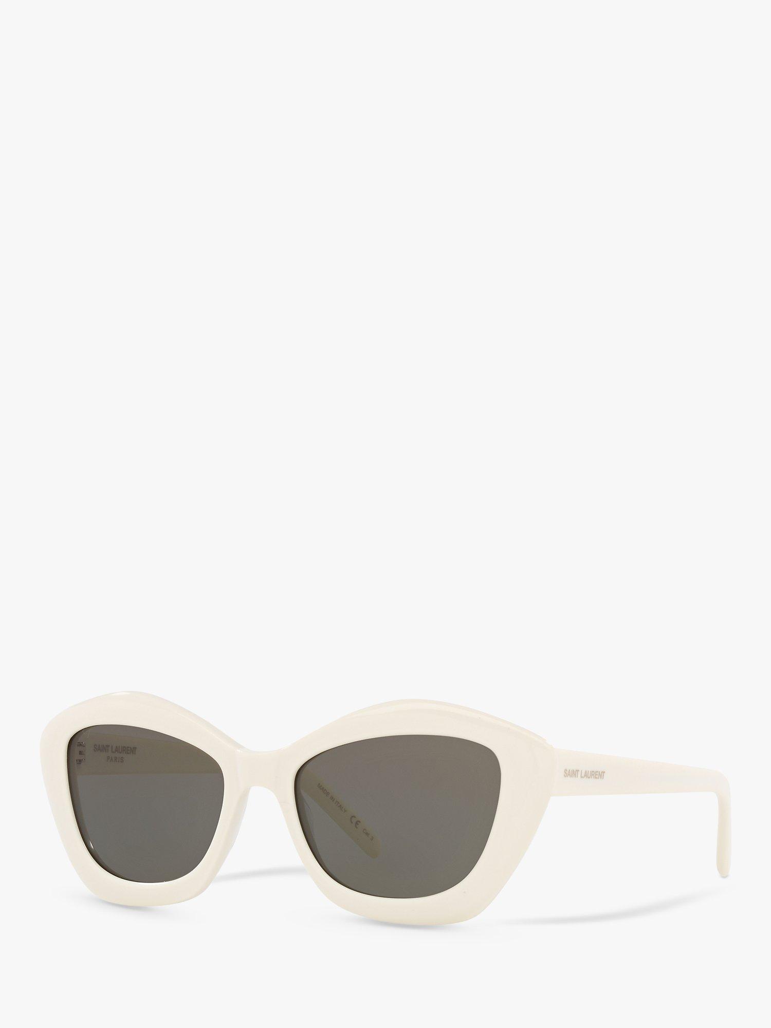 Product image 1 of 11, which shows Yves Saint Laurent SL 423 Women's Cat's Eye Sunglasses, Ivory/Grey