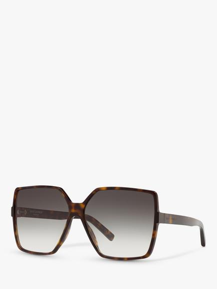 Yves Saint Laurent SL 232 Women's Betty Square Sunglasses, Tortoise/Grey Gradient