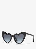 Yves Saint Laurent SL181 Women's Loulou Heart Shaped Sunglasses, Black/Grey Gradient