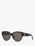 Yves Saint Laurent SL M3 55 Women's Oval Sunglasses, Black/Grey