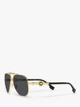 Versace VE2236 Unisex Pilot Sunglasses, Gold/Black