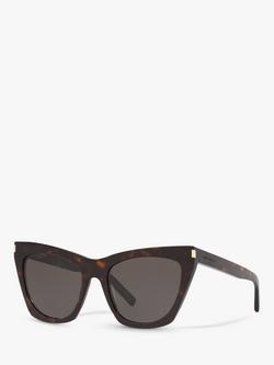 Yves Saint Laurent SL 214 Women's Kate Cat's Eye Sunglasses, Tortoise/Grey