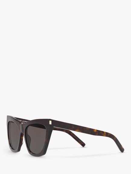 Yves Saint Laurent SL 214 Women's Kate Cat's Eye Sunglasses - view 2, Tortoise/Grey