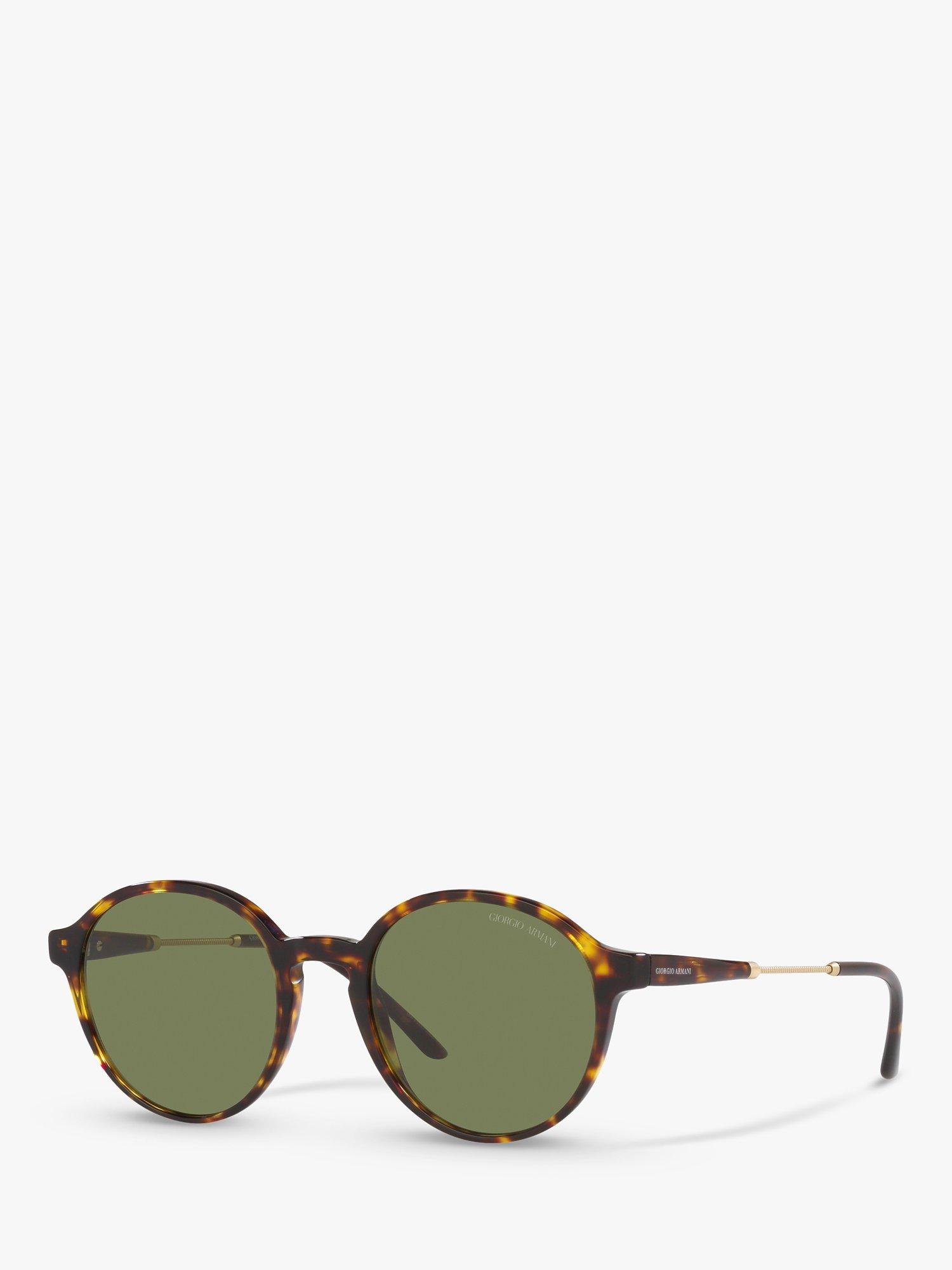 Giorgio Armani AR8160 Men's Oval Sunglasses, Havana/Green