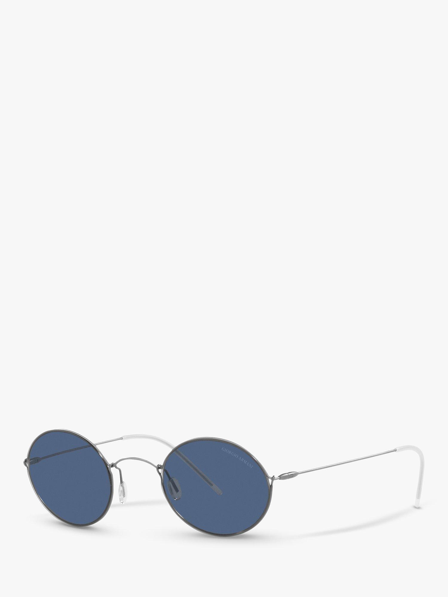Giorgio Armani AR6115T Men's Oval Sunglasses, Grey/Blue