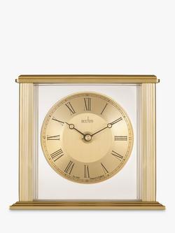 Acctim Gayhurst Roman Numeral Quartz Analogue Mantel Clock, 14cm, Gold, Gold