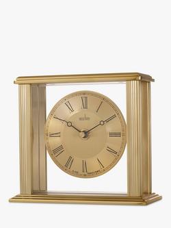 Acctim Gayhurst Roman Numeral Quartz Analogue Mantel Clock, 14cm, Gold - view 2, Gold