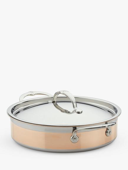 Hestan CopperBond Stainless Steel Sauteuse Pan & Lid, 26cm - view 2, Copper
