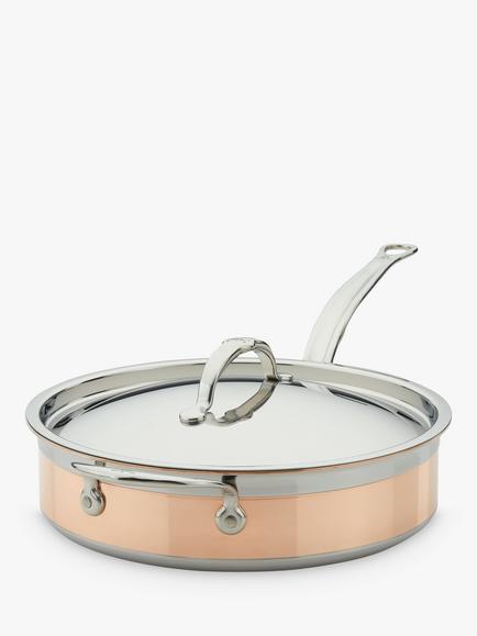 Hestan CopperBond Stainless Steel Saute Pan & Lid, 26cm, Copper