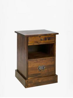 Laura Ashley Garrat 2 Drawer Side Table, Dark Brown, Dark Brown