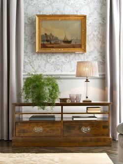 Laura Ashley Garrat TV Stand for TVs up to 55", Dark Brown, Dark Brown