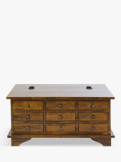 Laura Ashley Garrat 9 Drawer Coffee Table, Dark Brown, Dark Brown