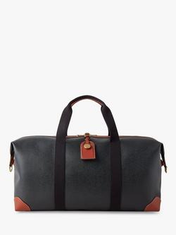 Mulberry Medium Clipper Printed Eco Scotchgrain & Flat Calf Leather Holdall, Black/Cognac