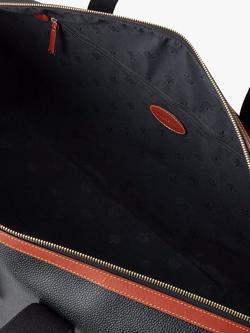 Mulberry Medium Clipper Printed Eco Scotchgrain & Flat Calf Leather Holdall - view 2, Black/Cognac