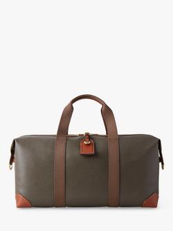 Mulberry Medium Clipper Printed Eco Scotchgrain & Flat Calf Leather Holdall, Mole/Cognac