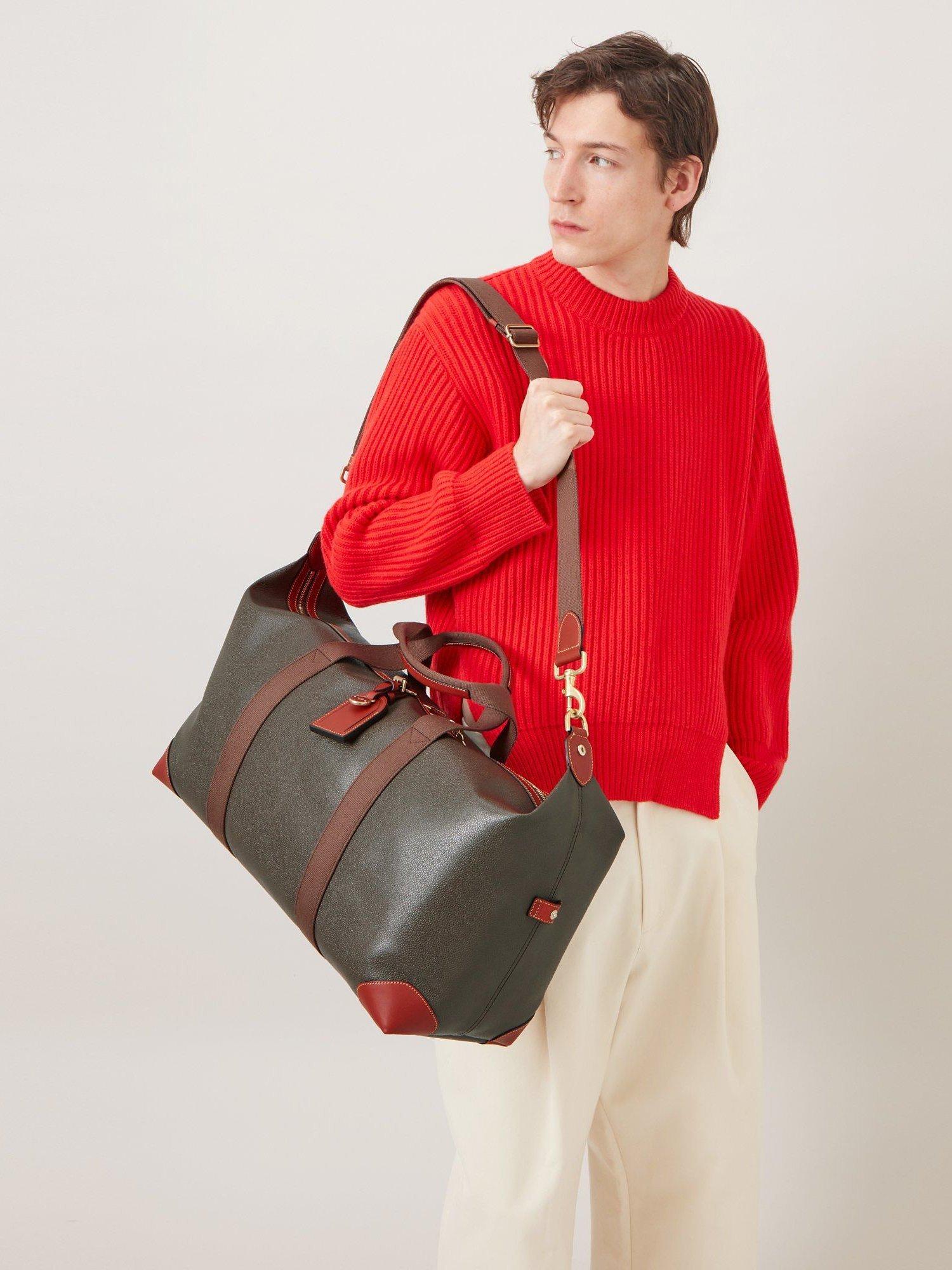 Product image 7 of 7, which shows Mulberry Medium Clipper Printed Eco Scotchgrain & Flat Calf Leather Holdall, Mole/Cognac