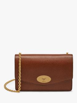 Mulberry Small Darley Small Classic Grain Leather Clutch Bag, Oak