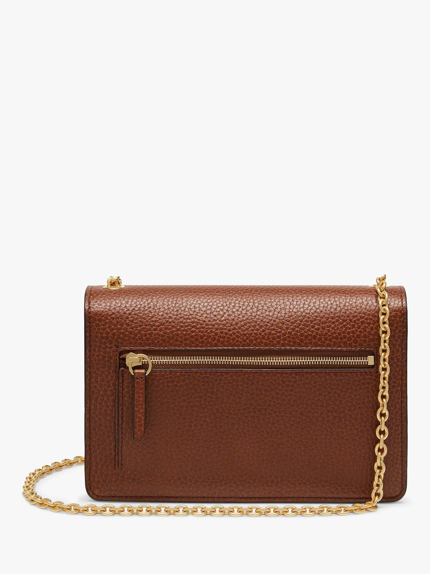 Mulberry Small Darley Small Classic Grain Leather Clutch Bag, Oak