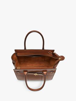 Mulberry Small Bayswater Zipped Classic Grain Leather Tote Bag - view 2, Oak