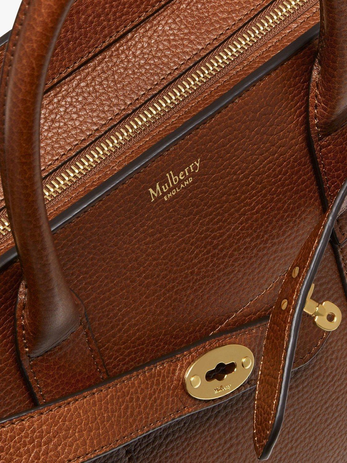 Product image 5 of 8, which shows Mulberry Small Bayswater Zipped Classic Grain Leather Tote Bag, Oak
