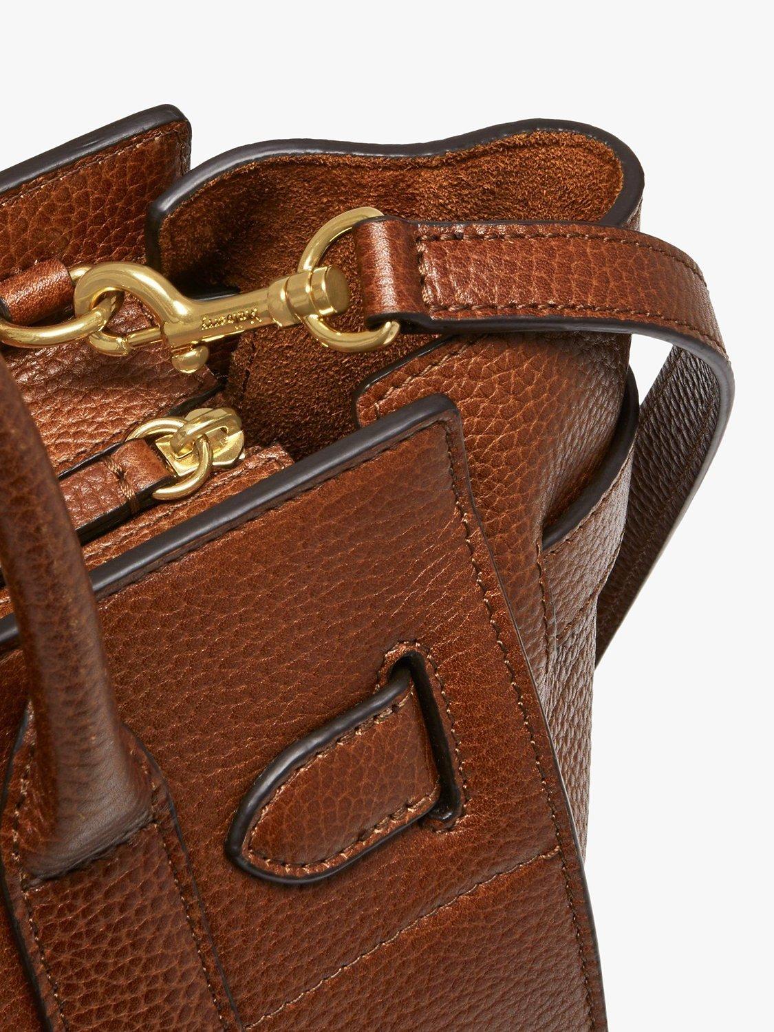 Product image 6 of 8, which shows Mulberry Small Bayswater Zipped Classic Grain Leather Tote Bag, Oak