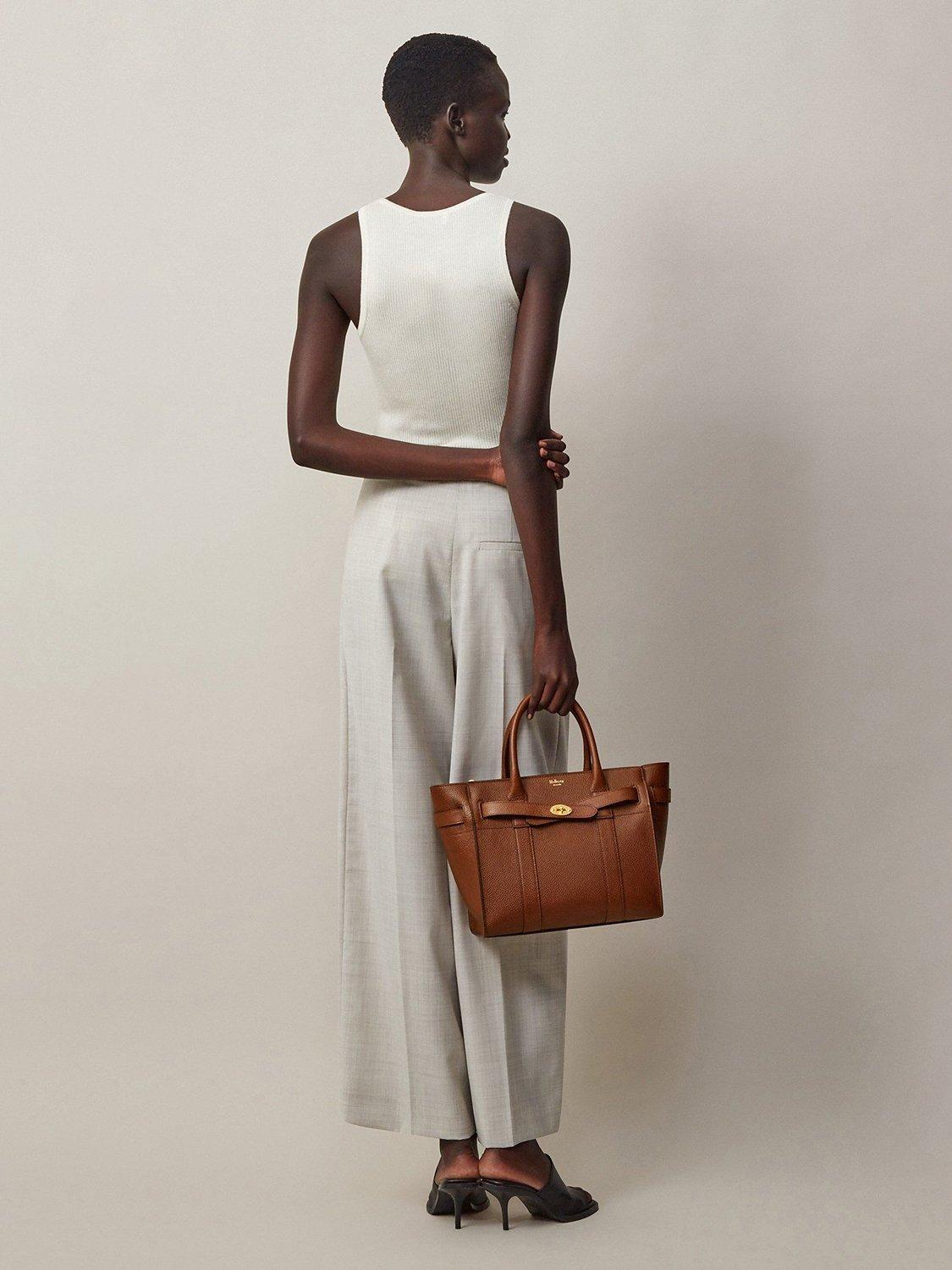 Product image 7 of 8, which shows Mulberry Small Bayswater Zipped Classic Grain Leather Tote Bag, Oak
