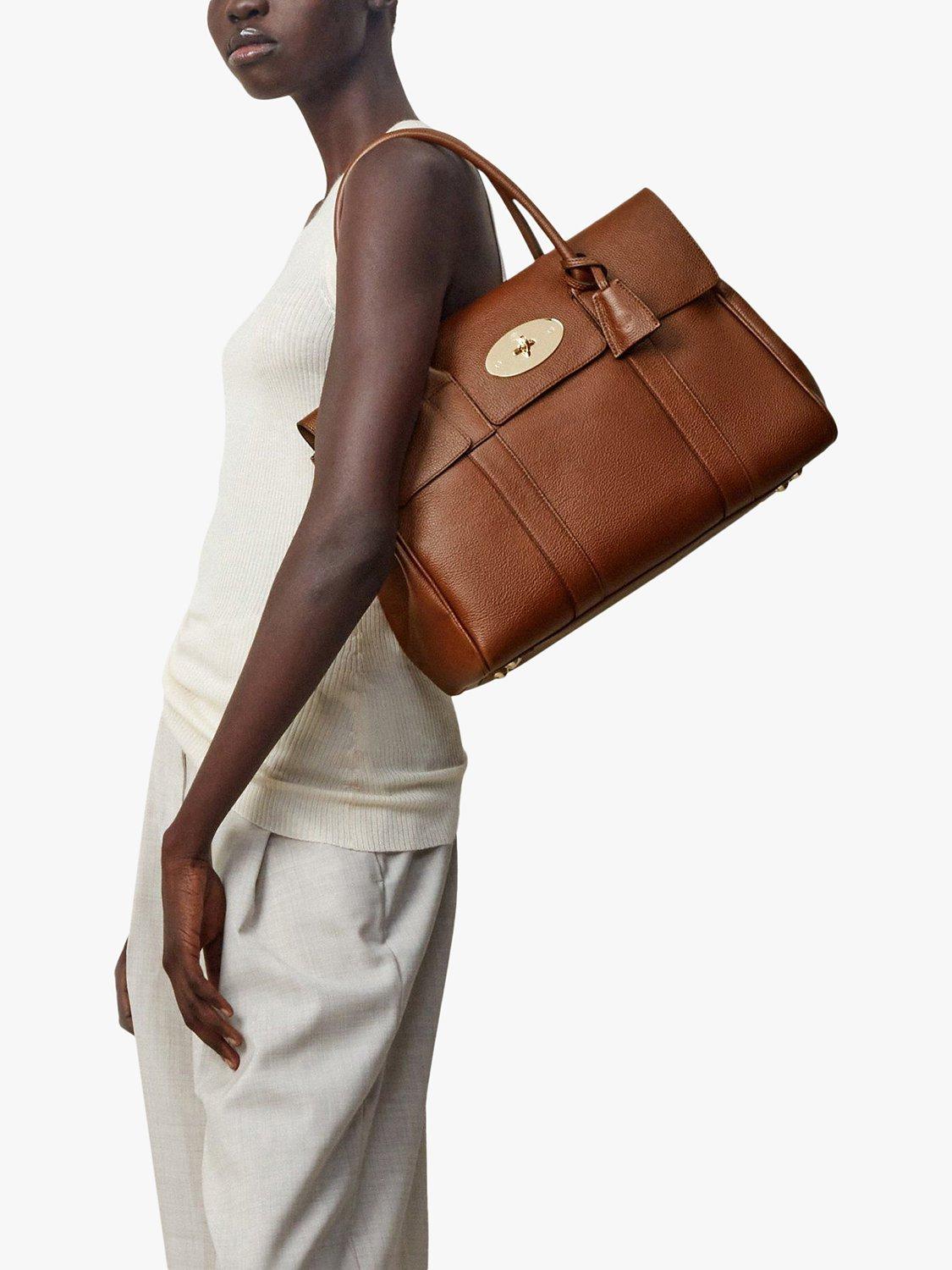 Product image 6 of 7, which shows Mulberry Bayswater Classic Grain Leather Handbag, Oak