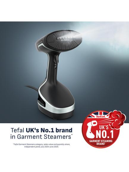 Tefal Access Steam Force DT8270 Handheld Clothes Steamer, Black/Silver - view 2, Black/Silver