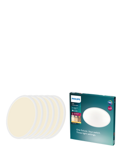 Philips Superslim CL550 LED Functional Flush Ceiling Light, White - view 2, White
