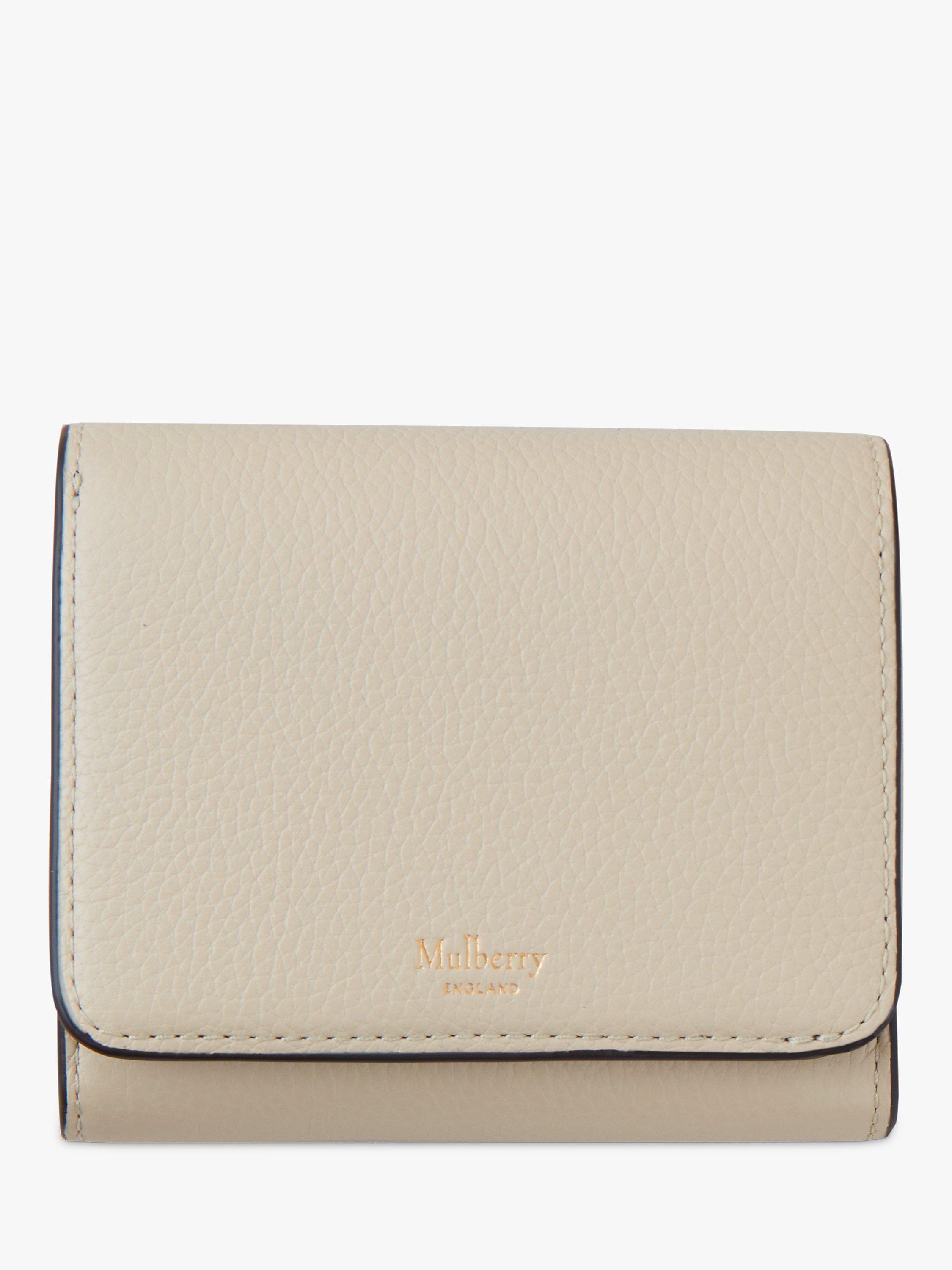 Mulberry Continental Classic Grain Leather Small French Purse, Chalk