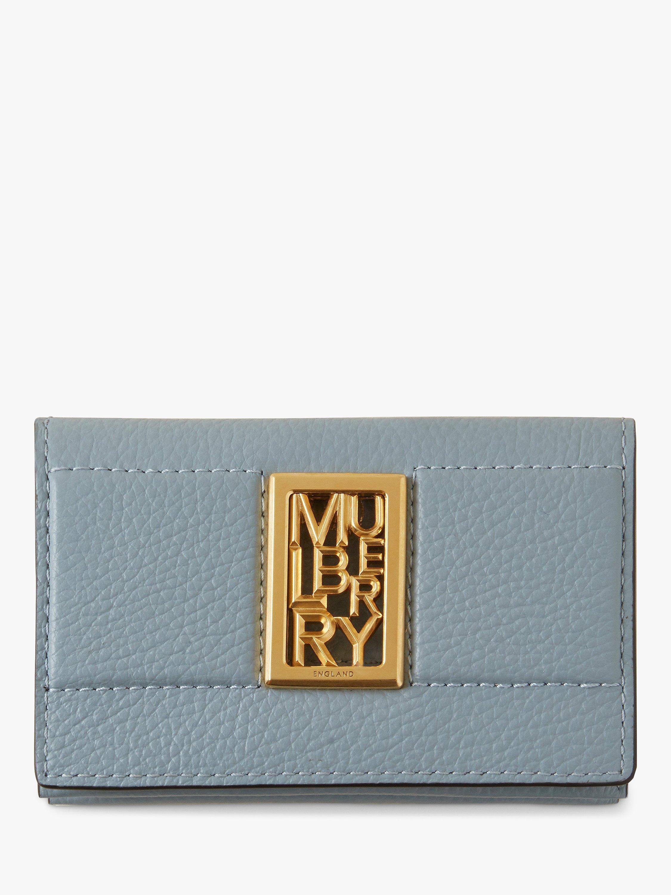 Mulberry Sadie Small Classic Grain Leather Card Holder, Cloud