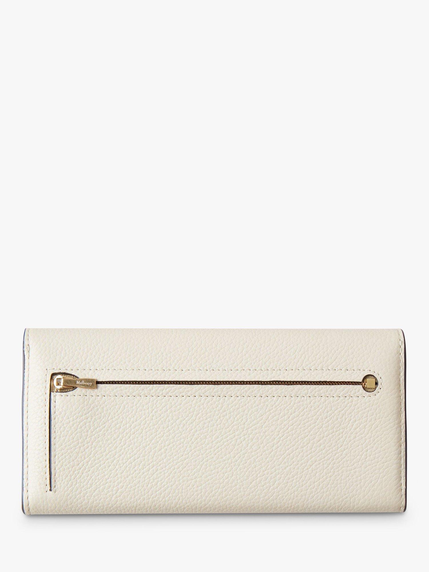 Product image 3 of 3, which shows Mulberry Small Classic Grain Leather Continental Wallet, Chalk