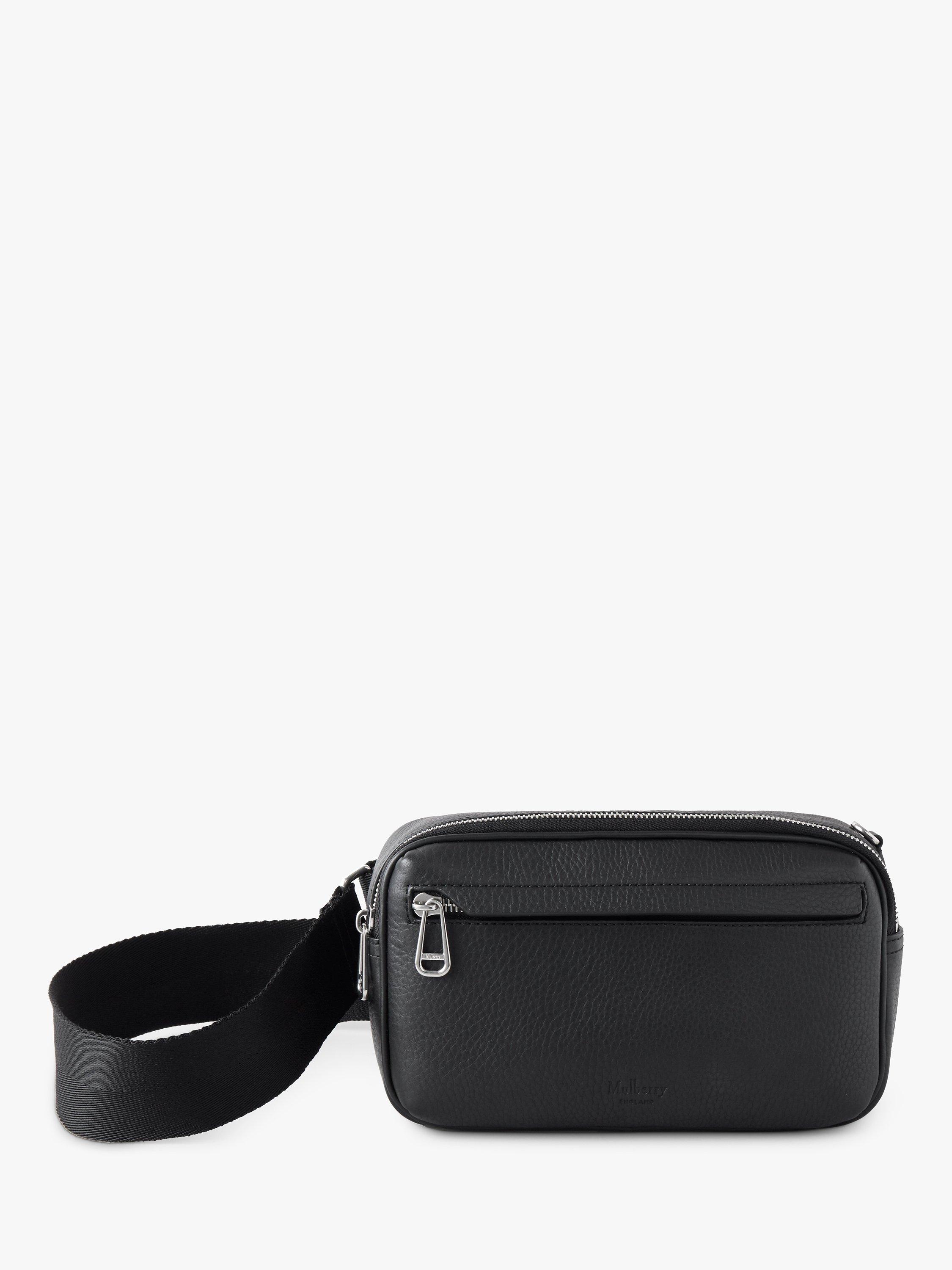 Mulberry Utility Postman's Buckle Heavy Grain Leather Reporter Bag, Black