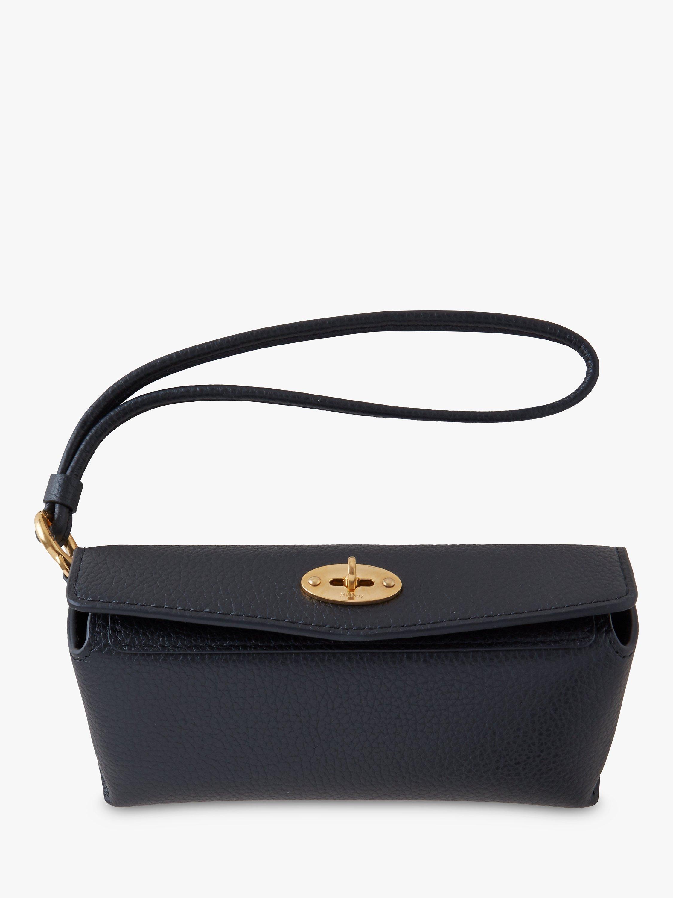Mulberry Small Classic Grain Leather Sunglasses Case, Black