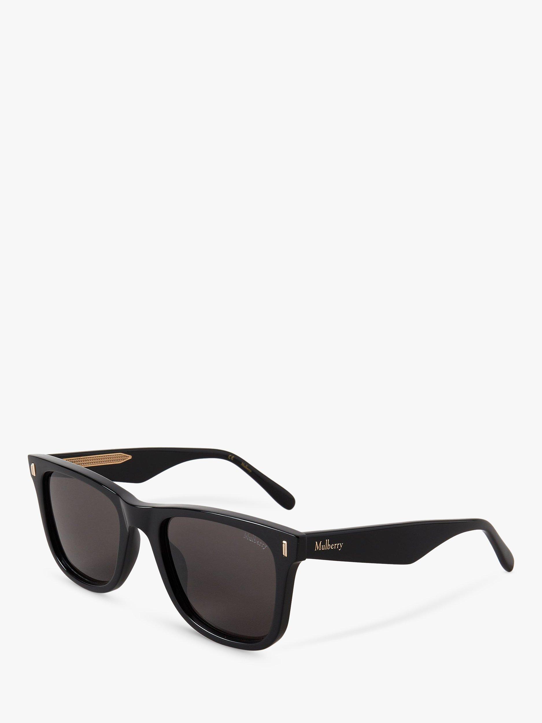 Product image 2 of 4, which shows Mulberry Alex Rectangular Frame Sunglasses, Black