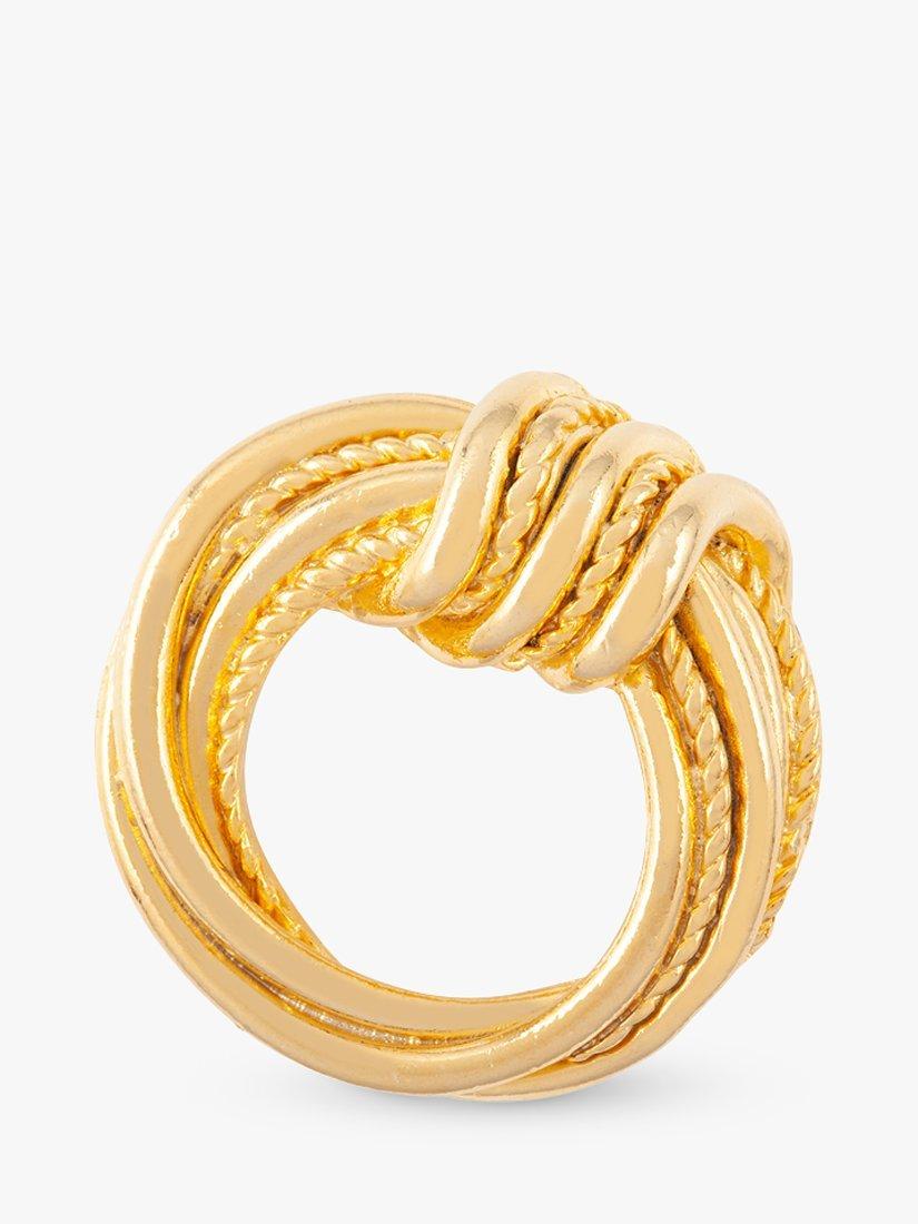 Product image 1 of 2, which shows Susan Caplan Pre-Loved Gold Plated Knot Brooch, Dated Circa 1980s