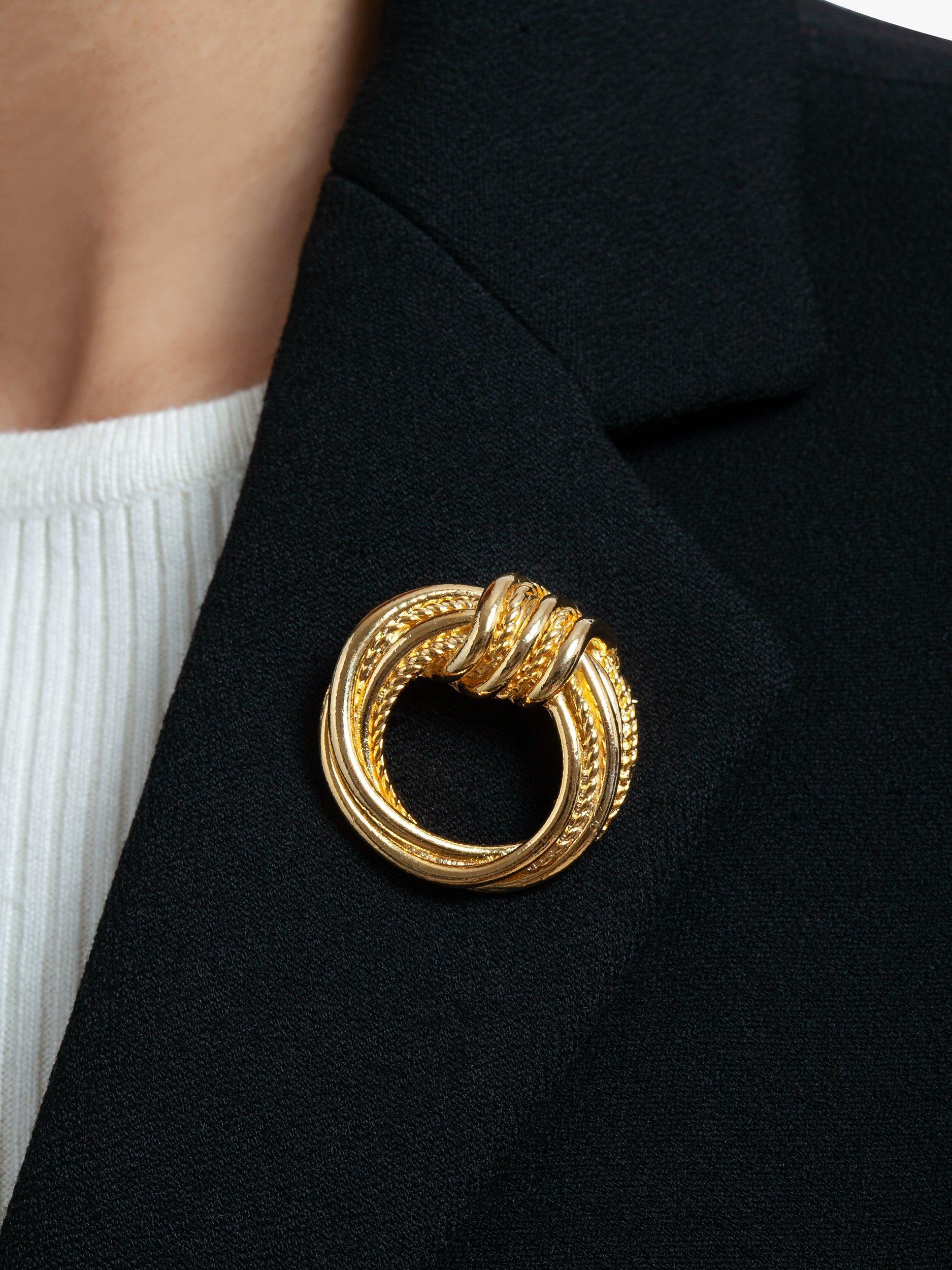 Product image 2 of 2, which shows Susan Caplan Pre-Loved Gold Plated Knot Brooch, Dated Circa 1980s