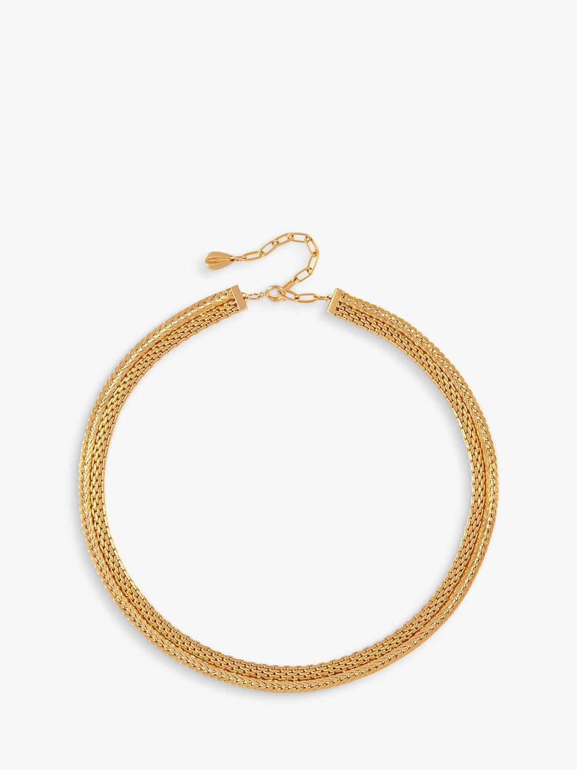 Product image 1 of 1, which shows Susan Caplan Pre-Loved Gold Plated Cleopatra Collar Necklace, Dated Circa 1980s, Gold