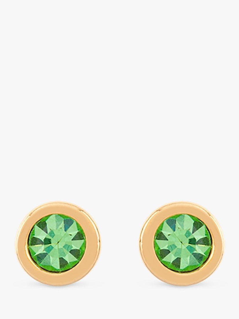 Product image 1 of 1, which shows Susan Caplan Pre-Loved D'Orlan 22ct Gold Plated Swarovski Crystal Round Stud Earrings, Dated Circa 1990s